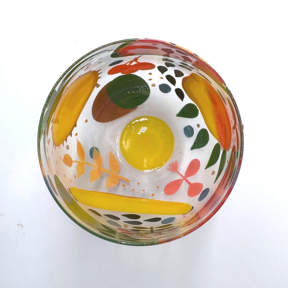 Lolita Tropical Fruit Stemless Wine Glass Hand Painted Glitter Jeweled 4.5in - Picture 6 of 7